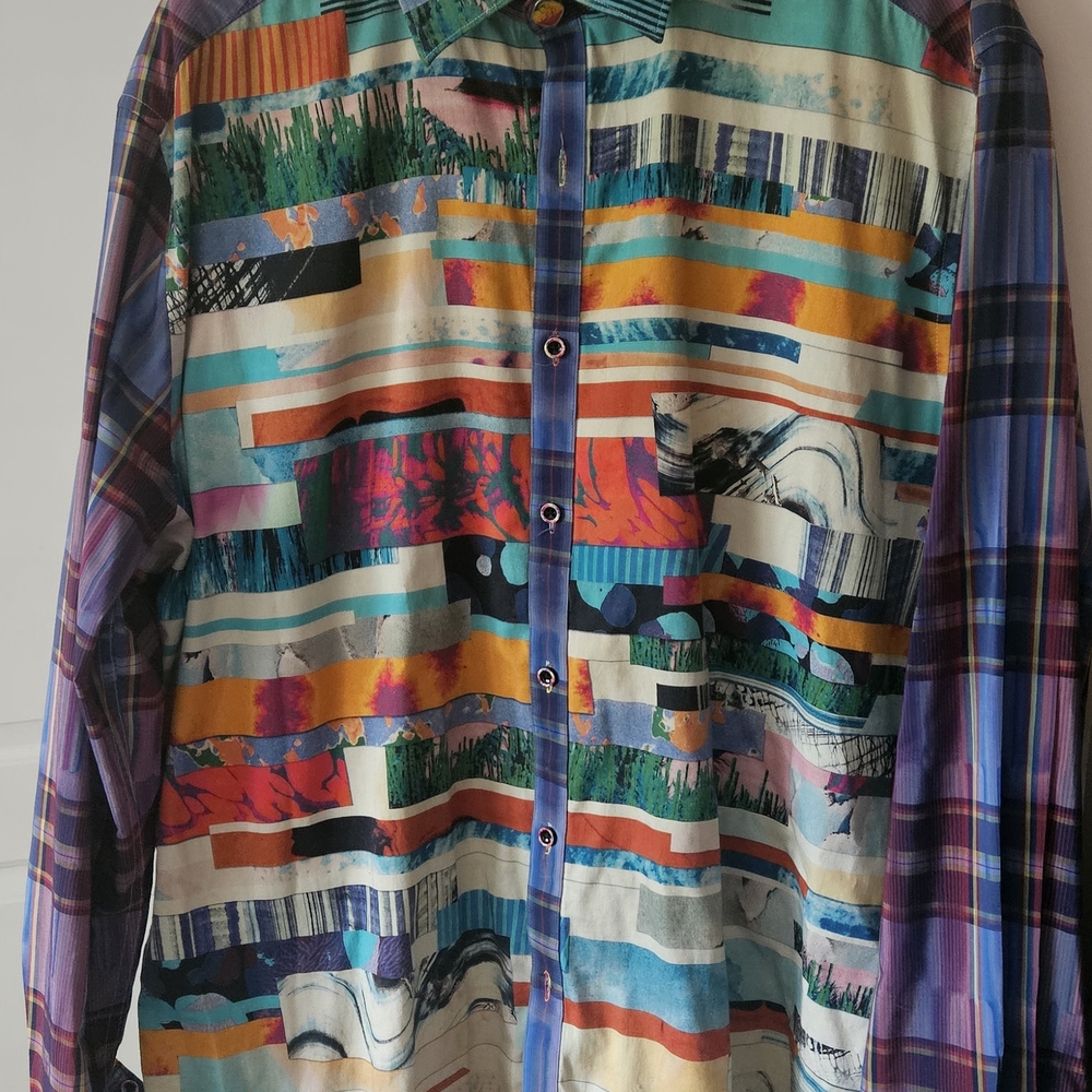 Robert Graham Multicolor Abstract Stripe Button-Down Shirt